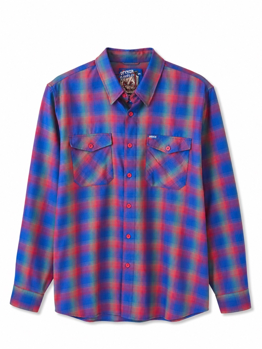 DIXXON Flannel Co. Chucky Plaid Long Sleeve Shirt 2X Blue Red Green Horror